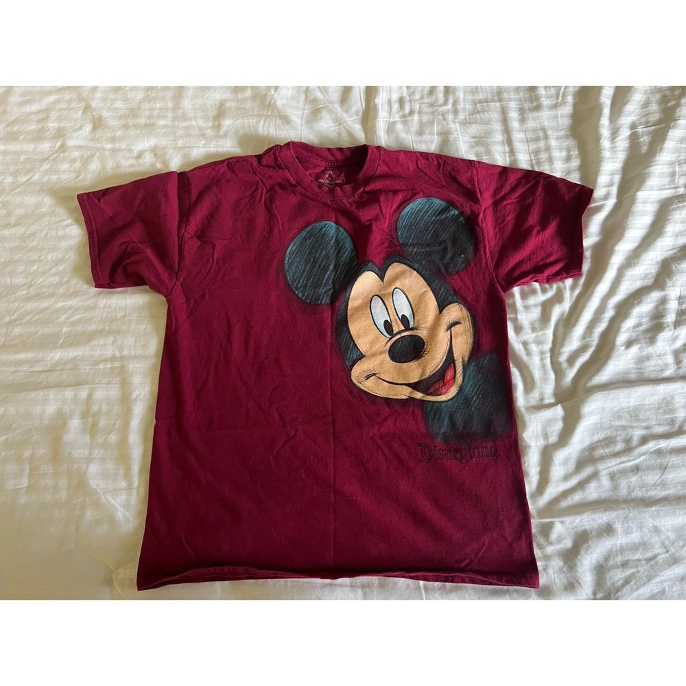 2/30 Mickey Mouse Sketch T-Shirt Burgundy/Red/Maroon Youth XL